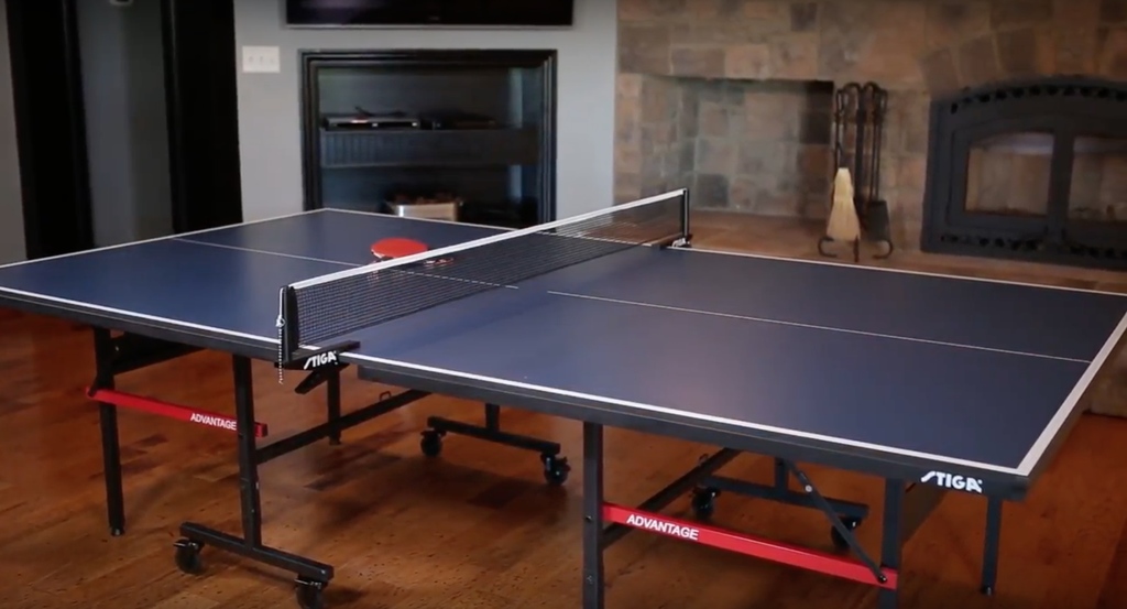 ping pong table in living room